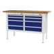 Set STIER Werkbank mit 8 Schubladen BxTxH 1500x600x960 mm RAL 7035 / RAL 5010...