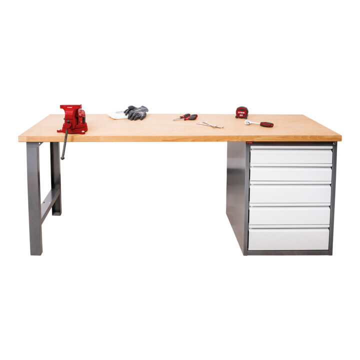 STIER werkbank Premium met 5 laden BxDxH 1500x700x840 mm