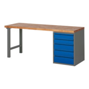 STIER werkbank Premium met 5 laden BxDxH 2000x700x890 mm antracietmetaal/RAL 5010