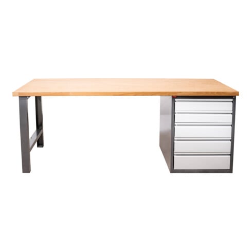 STIER Werkbank Premium mit 5 Schubladen BxTxH 2000x700x890mm