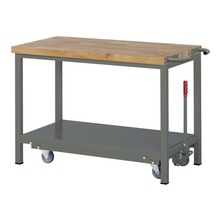 Set STIER Werkbank Premium mit abs. Fahrgestell BxTxH 1250x700x880mm +...