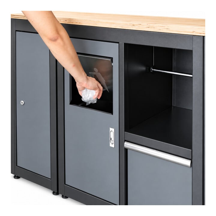 STIER werkplaatsinrichting Basic 6-delig met geperforeerde wand en werkblad van multiplex BxDxH 4235x460x2000 mm