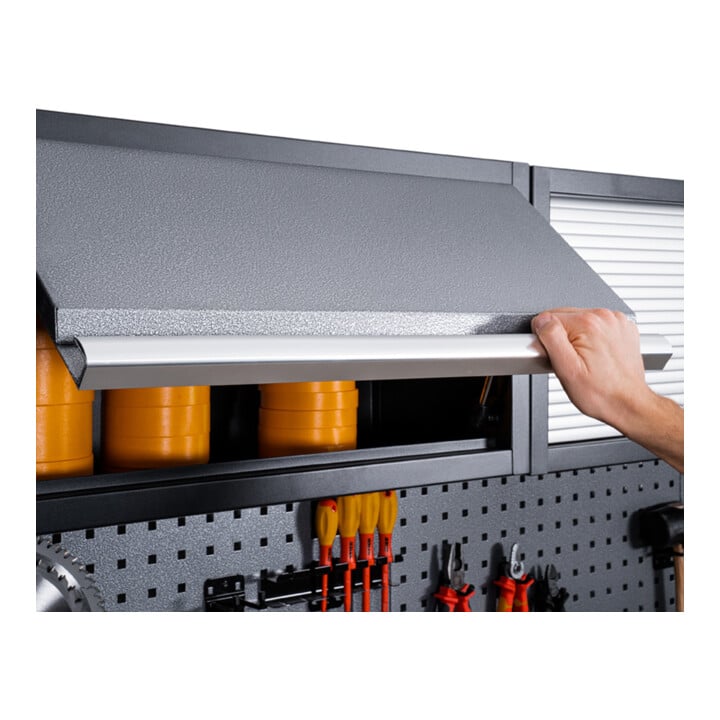 STIER Werkstatteinrichtung Basic 4-teilig mit Lochwand und Multiplex-Arbeitsplatte BxTxH 2955x460x2000mm