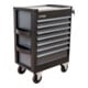 STIER Werkstattwagen Premium, Edelstahl, Soft-Close, Anhängefächer, 7 Schubl. 500x700x990