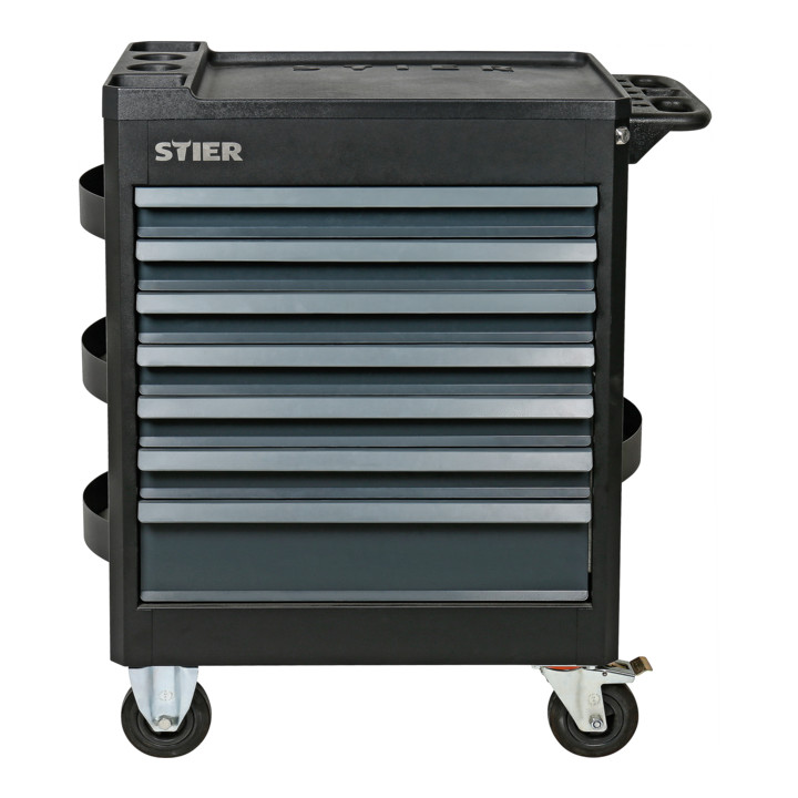 STIER Werkstattwagen Premium, Kunststoffablage, Soft-Close, 7 Schubl, 500 x 700 x 990