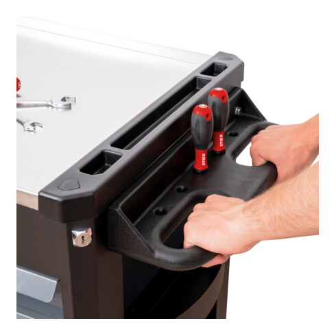 STIER Werkstattwagen Premium mit Edelstahl-Arbeitsfläche bestückt 241-teilig