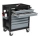 STIER Werkstattwagen Schwarz leer, 7 Schubl., 300kg Traglast, 884x696x490mm