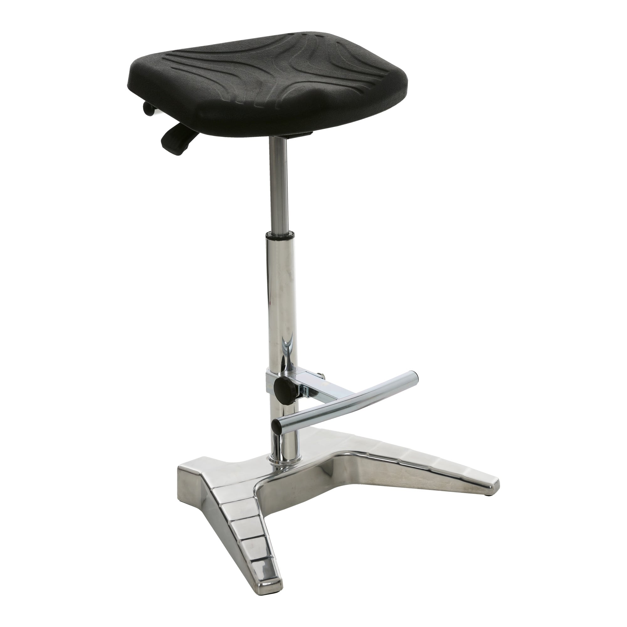 STIER XL Stehhilfe mit Fußstütze Sitzhöhe 700-880mm Belastbarkeit 150 kg softer PU-Sitz