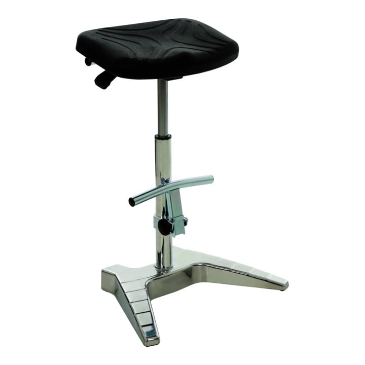STIER XL Stehhilfe mit Fußstütze Sitzhöhe 700-880mm Belastbarkeit 150 kg softer PU-Sitz