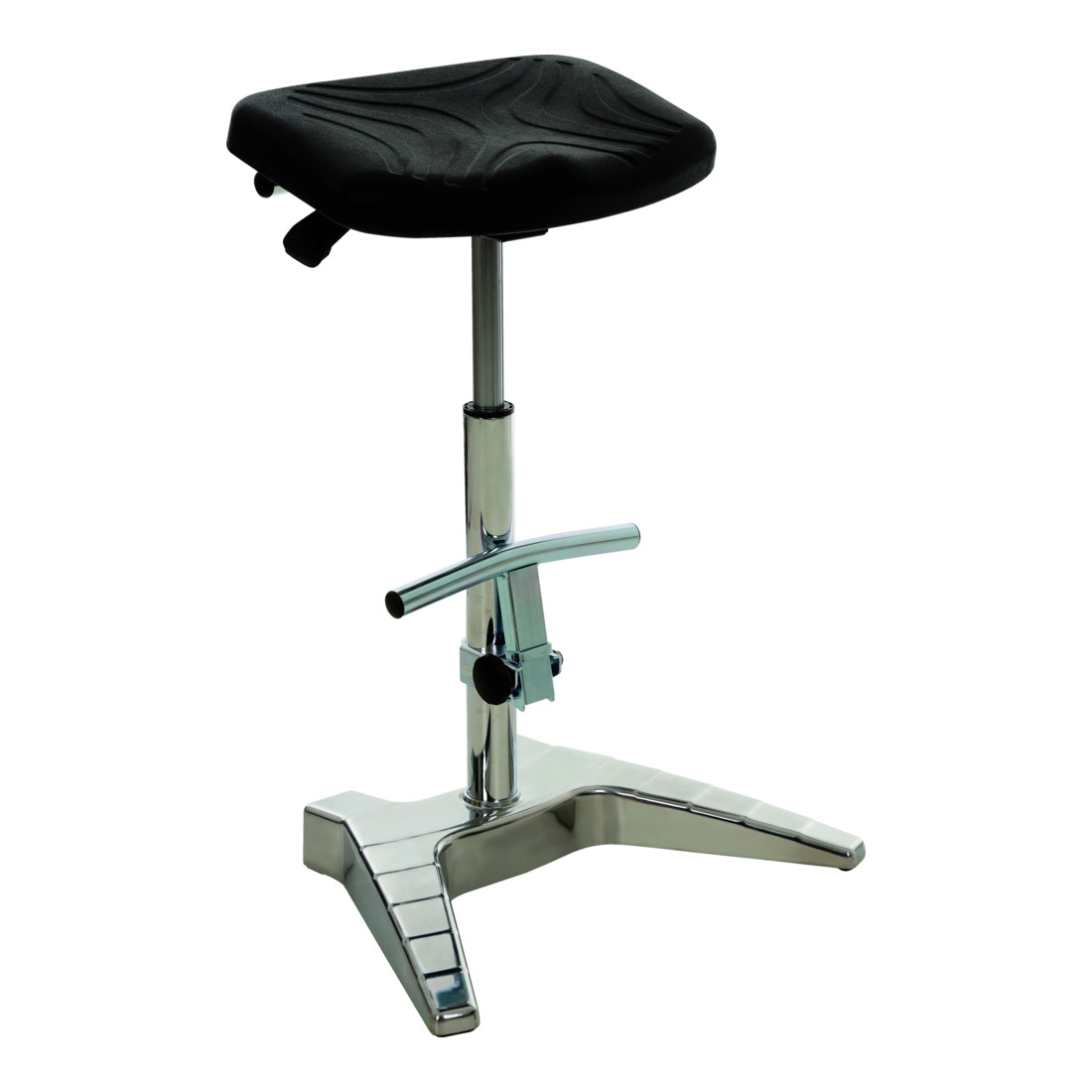 STIER XL Stehhilfe mit Fußstütze Sitzhöhe 700-880mm Belastbarkeit 150 kg softer PU-Sitz