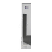 STIER Z-Garderobenspind Premium mit Sockel 2 Abteile Zylinderschloss lichtgrau-3
