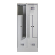 STIER Z-Garderobenspind Premium mit Sockel 4 Abteile Drehriegel lichtgrau-3