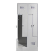 STIER Z-Garderobenspind Premium mit Sockel 4 Abteile Zylinderschloss lichtgrau-3