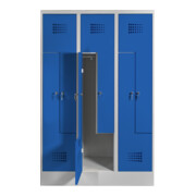 STIER Z-Garderobenspind Premium mit Sockel 6 Abteile Zylinderschloss lichtgrau/enzianblau-3