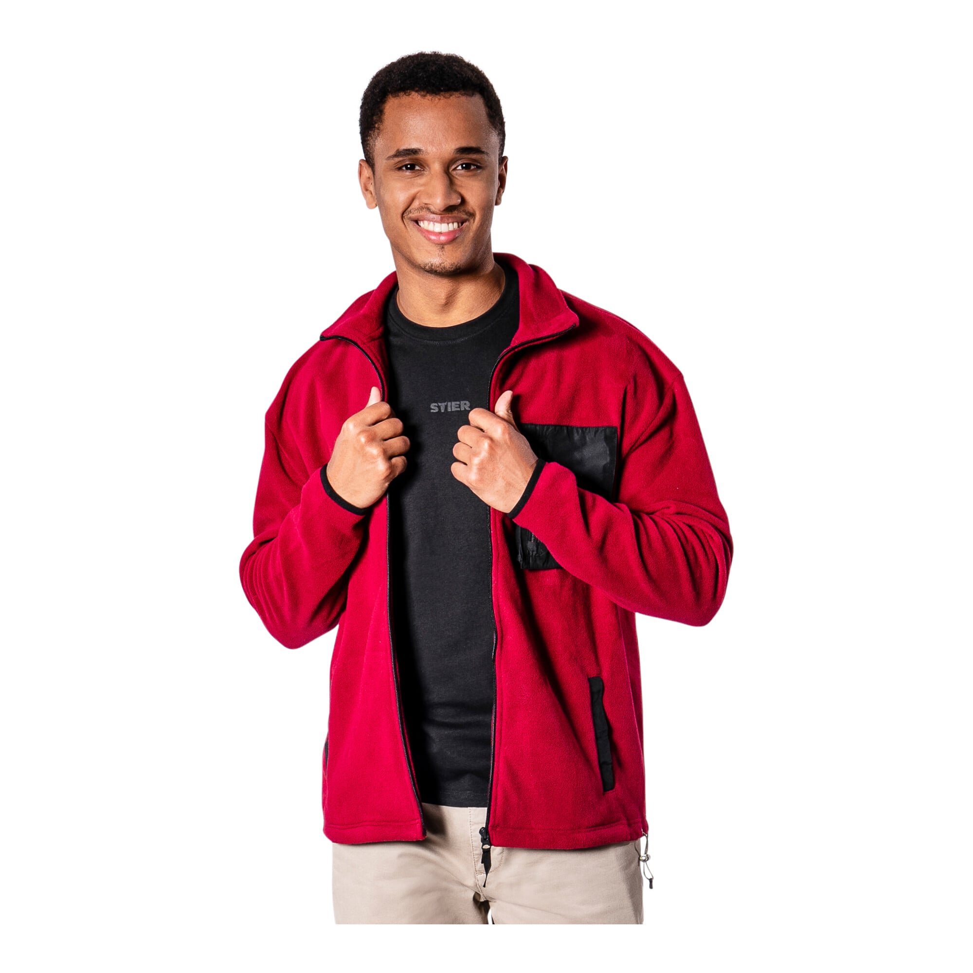 STIER Zip Fleece L Deep Red