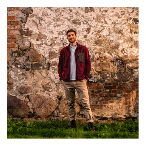 STIER Zip Fleece M Deep Red