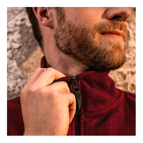 STIER Zip Fleece S Deep Red