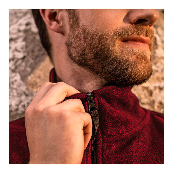 STIER Zip Fleece S Deep Red