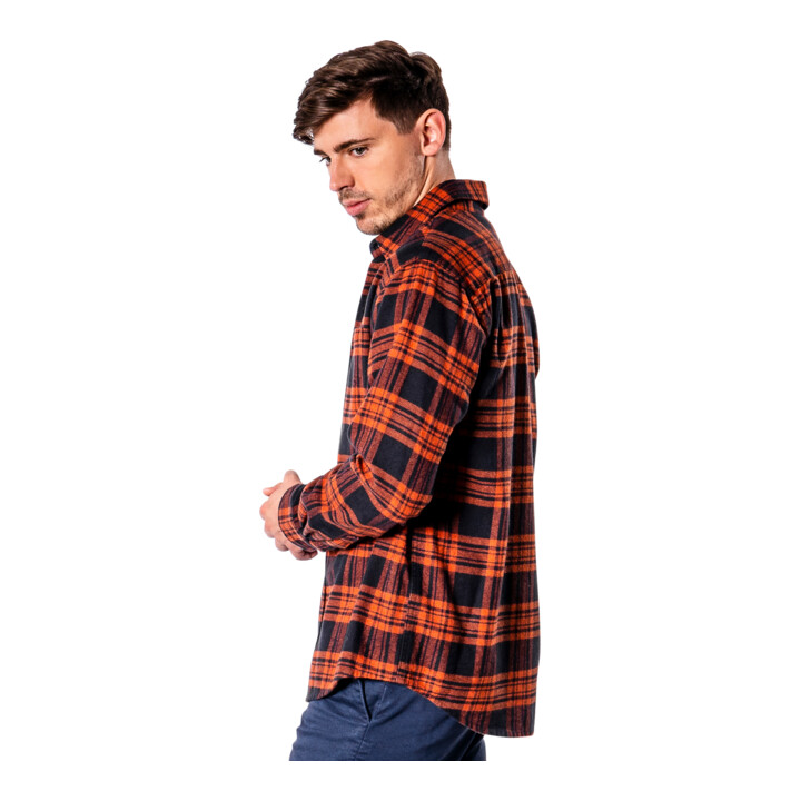 STIER zwaar flanellen shirt S warm klei
