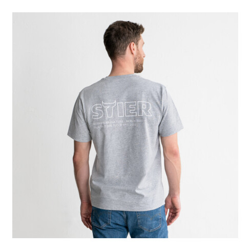 STIER zwaar T-shirt logo-opschrift biologisch katoen 