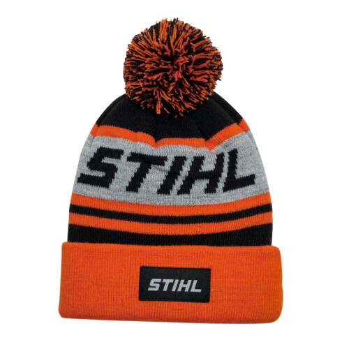 STIHL Mütze KIDS POMPON 24 Orange/Schwarz