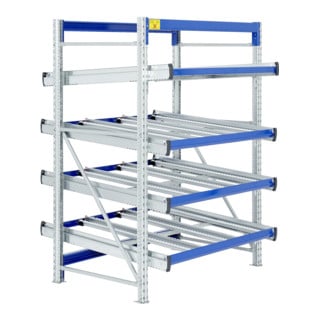 Stockage dynamique cartons Flex p 1300 montants galvanisés Bito lisseseme