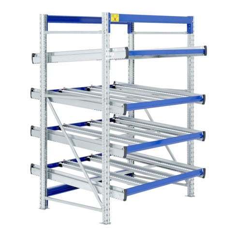 Stockage dynamique cartons Flex p 1300 montants galvanisés Bito lisseseme