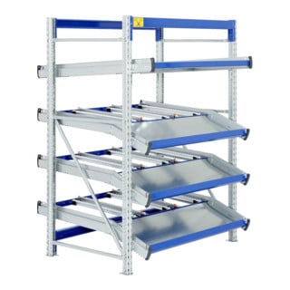 Stockage dynamique cartons Flex p 1300 montants galvanisés Bito lisseseme