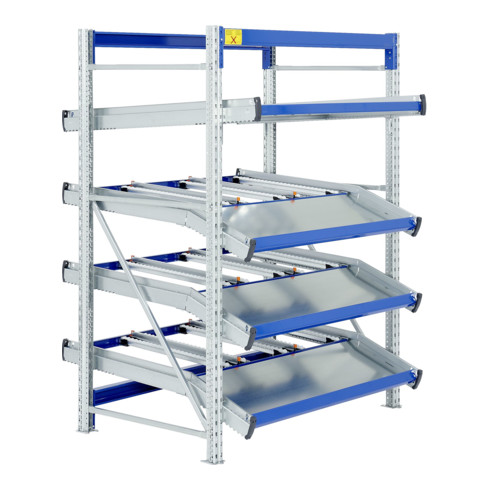 Stockage dynamique cartons Flex p 1300 montants galvanisés Bito lisseseme
