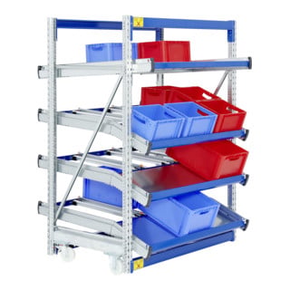 Stockage dynamique cartons Flex p 1300 montants galvanisés Bito lisseseme