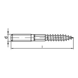 Stockschraube 10x160 Edelstahl A2 blank