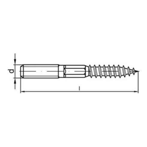 Stockschraube 6x80 Edelstahl A2 blank