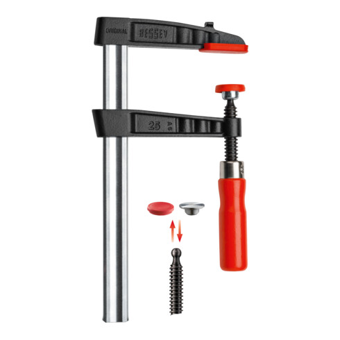 Bessey Morsetto a vite in ghisa malleabile TG con impugnatura in legno