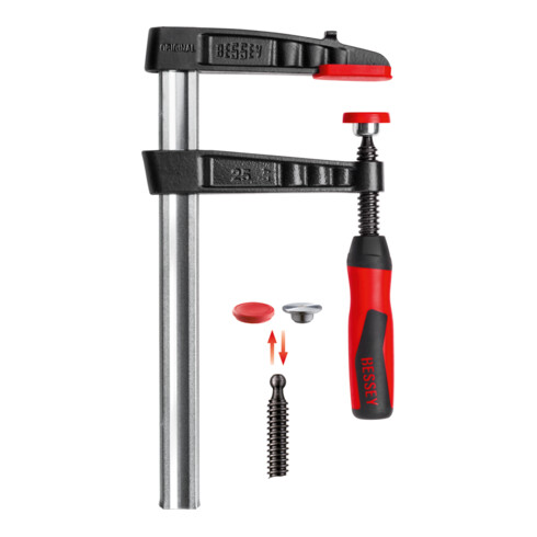 Bessey Morsetto a vite in ghisa malleabile TG con impugnatura in plastica bicomponente