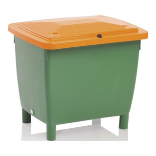 Streugutbehälter 210l 1000x700x500mm o.Entnahmerutsche Ku. grün/orange