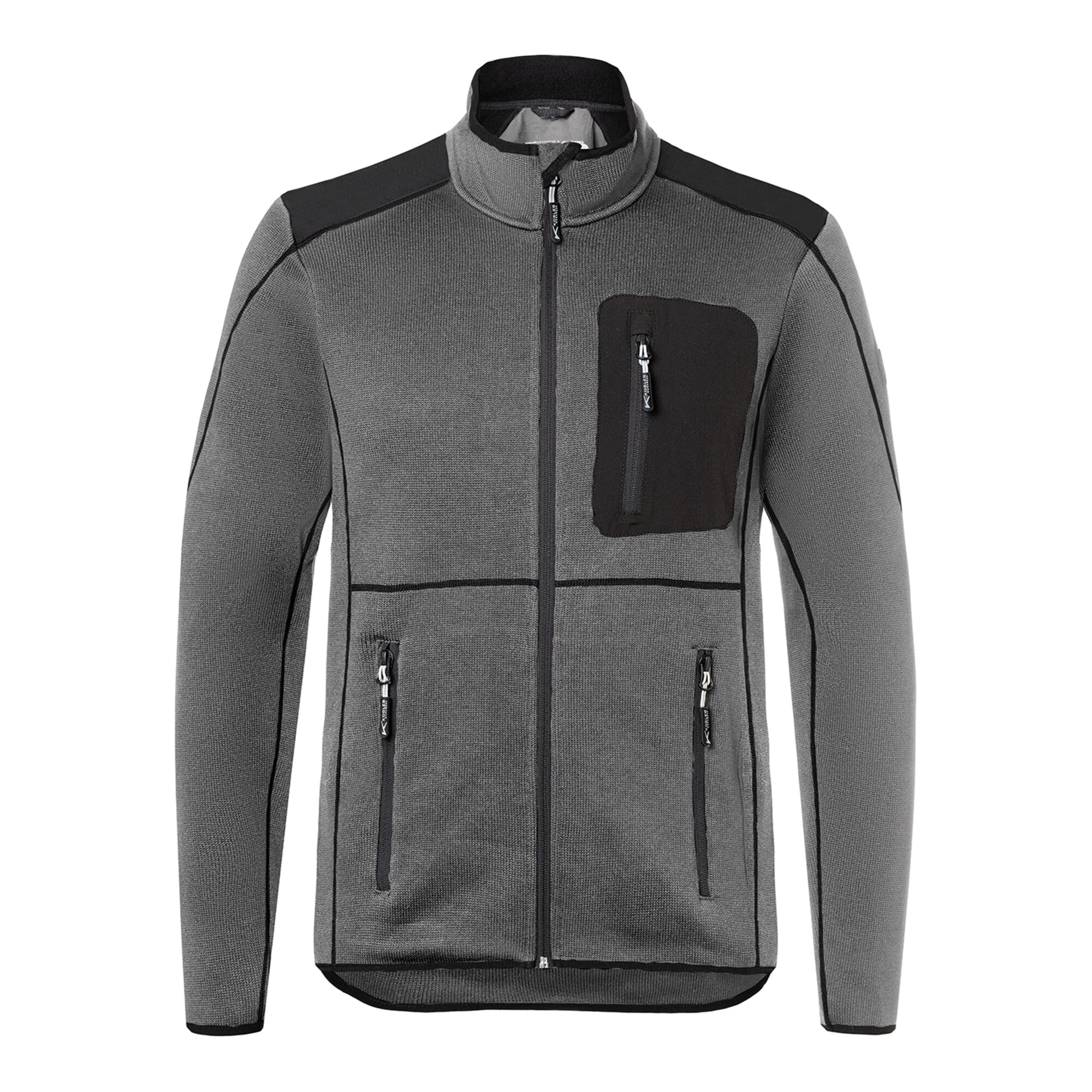 Strickjacke anthrazit/schwarz Form 1443 Größe L ; Kübler Workwear