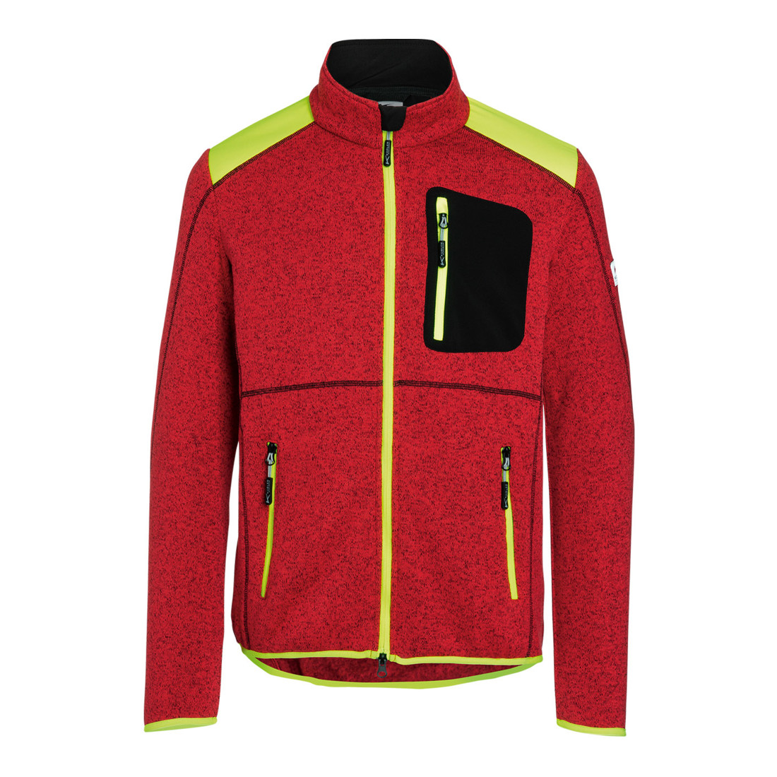 Strickjacke FOREST LIGHT rot/warngelb Form 1550 Größe S ; Kübler Workwear