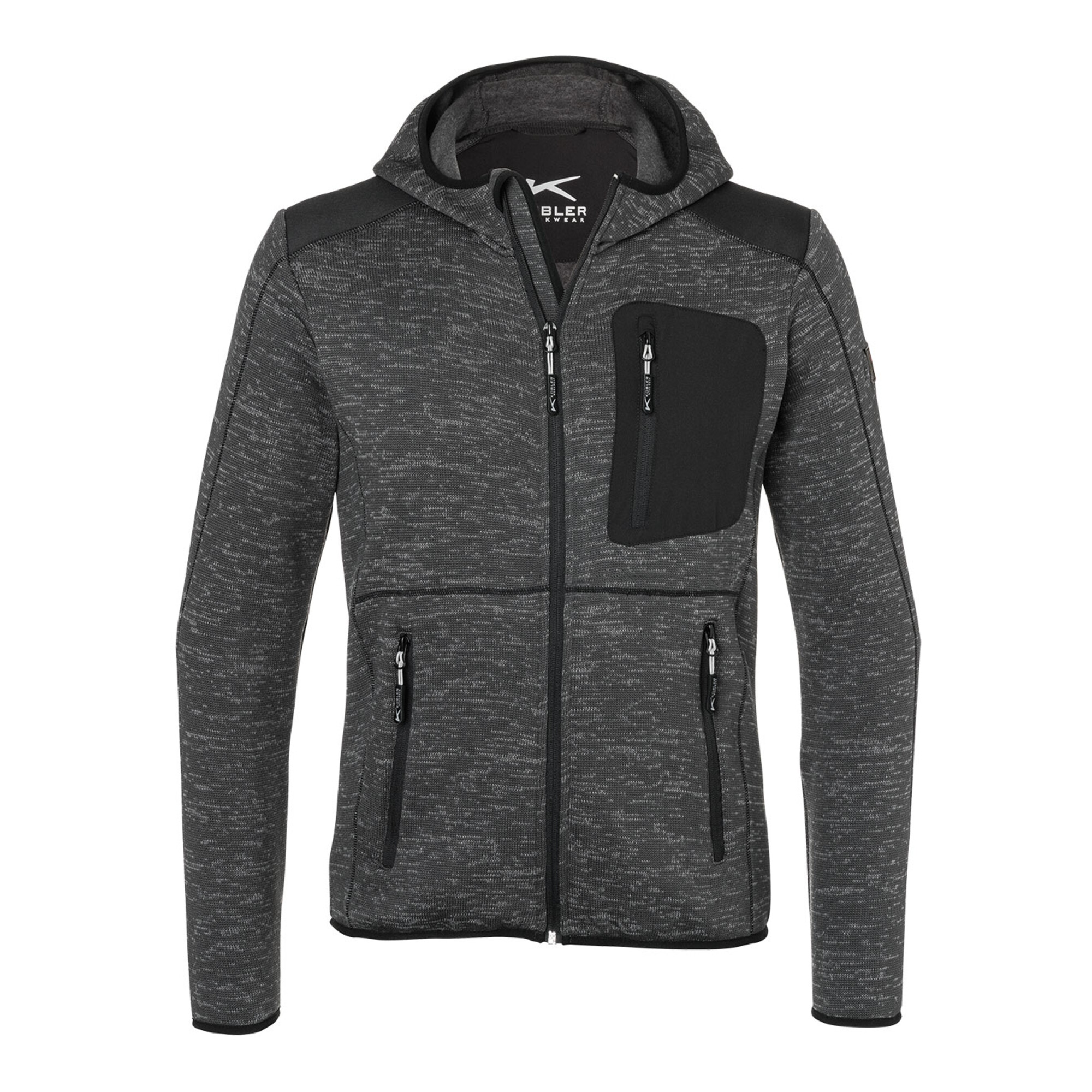Strickjacke Light anthrazit/schwarz Form 1441 Größe S ; Kübler Workwear