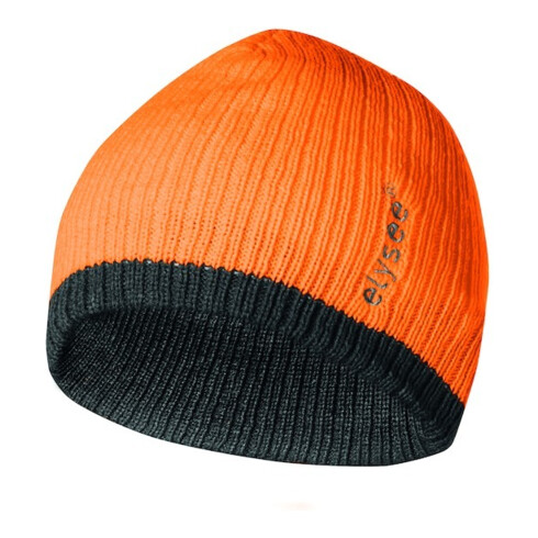 Strickmütze Georg universal orange/grau 100 %PC Feldtmann