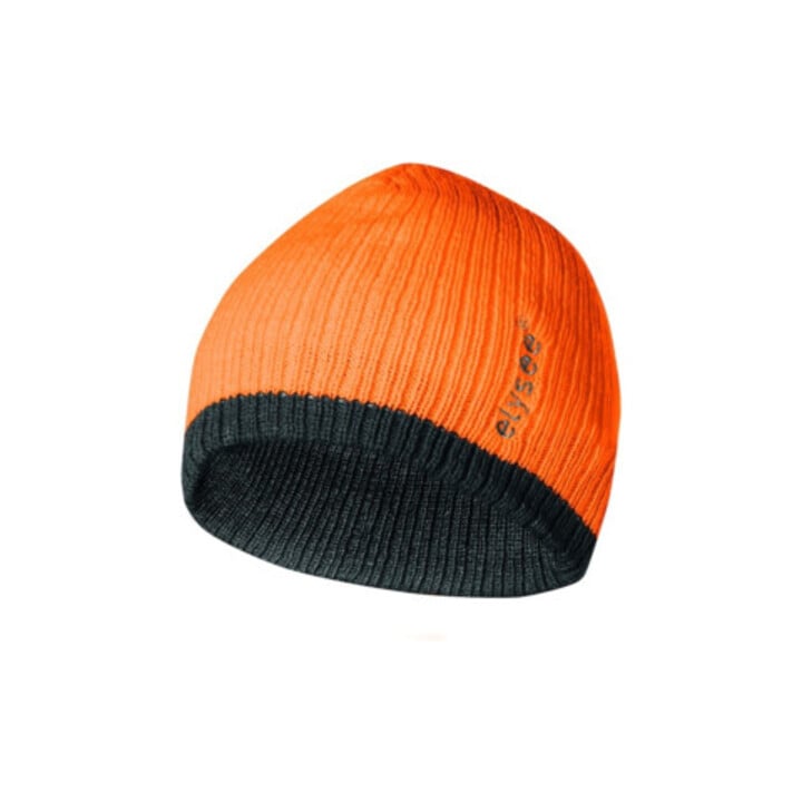Strickmütze Georg universal orange/grau 100 %PC Feldtmann