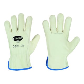 stronghand Gants de conduite Driver, cuir nappa bovin, T.10, vert/beige