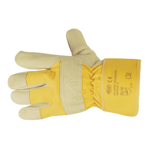 stronghand Gants Elephant, cuir de porc, jaune