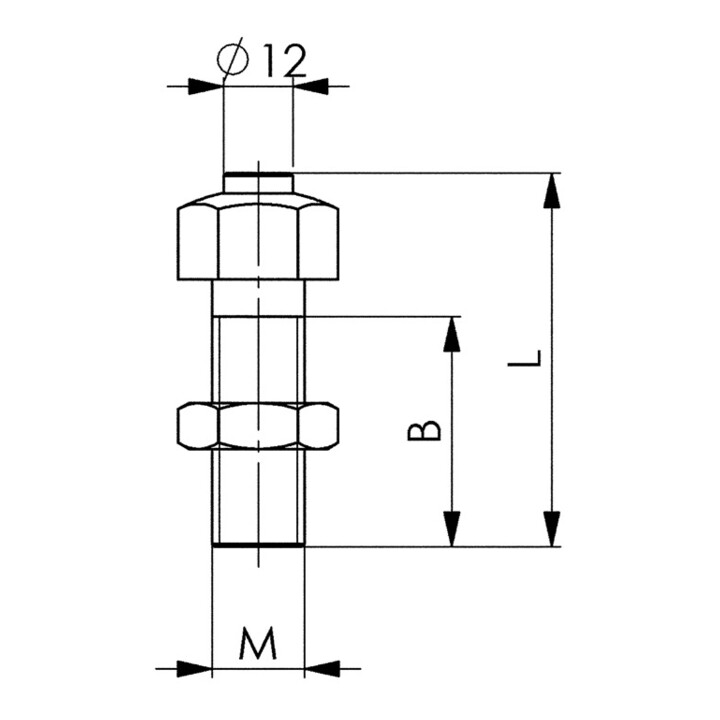 Stützschraube Nr.6616 Gr.1 m.Mutter