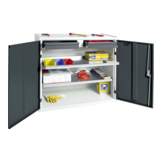 Stumpf Armoire à outils et matériaux 3000, RAL 7035/7016, 2 tiroirs, 2 bacs