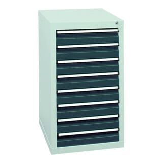 Stumpf Armoire à portes battantes en métal Colonne Hauteur 180 cm 4 étagères gris clair/bleu clair
