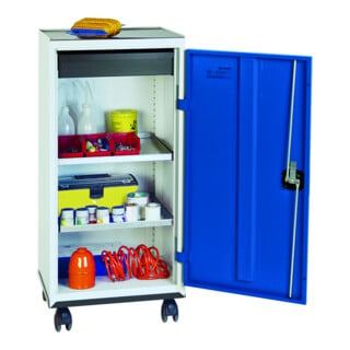 Stumpf Armoire à portes battantes en métal Colonne Hauteur 180 cm 4 étagères gris clair bleu gentiane