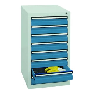 Stumpf Armoire à portes battantes en métal Hauteur 90 cm 2 étagères gris clair