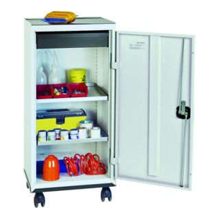 Stumpf Armoire colonne métallique à portes battantes 180 cm 4 étagères gris clair