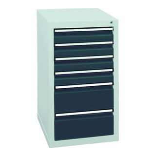 Stumpf Armoire colonne métallique à portes battantes Hauteur 180 cm 4 étagères gris clair bleu gentiane