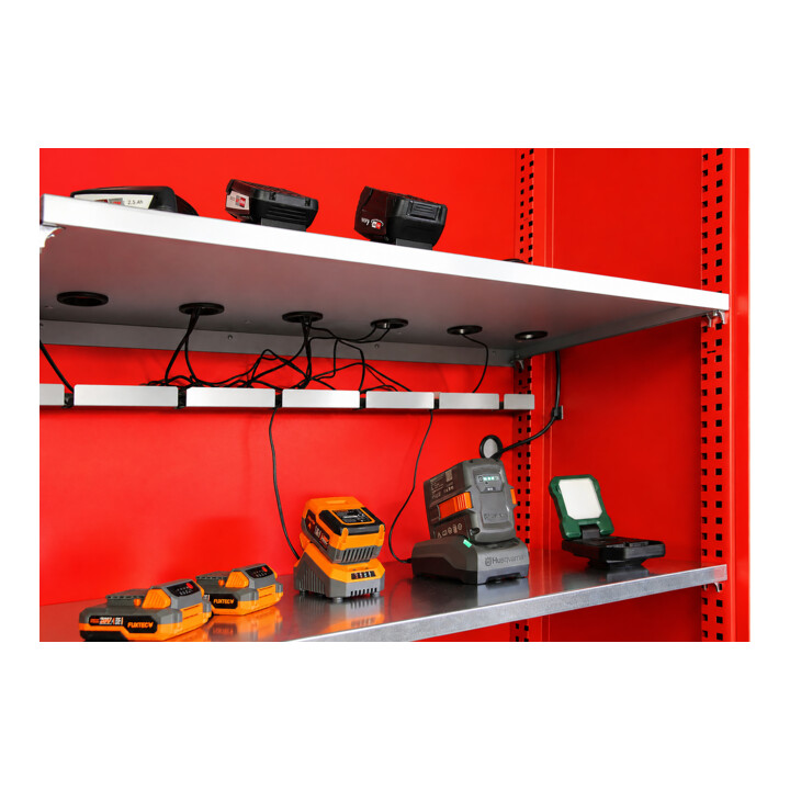 Stumpf Armoire de rangement et de chargement en métal pour appareils électriques avec support pour multiprises